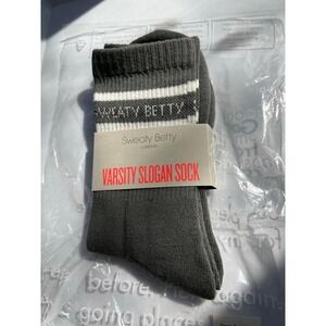 Sweaty Betty Varsity Slogan Crew Sock Umbra Green New